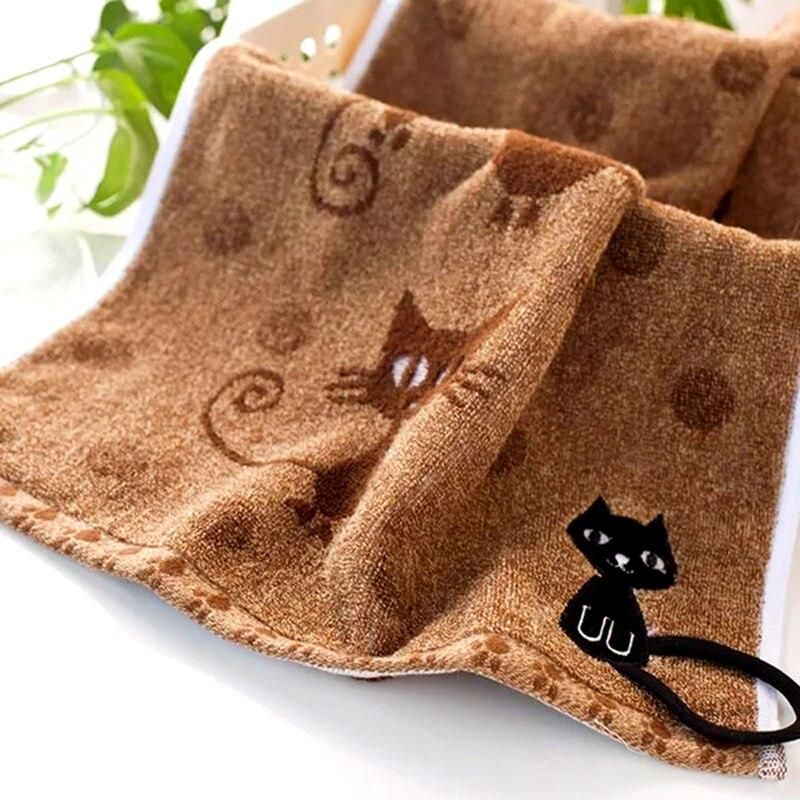 Cartoon Cat Embroidered Towel